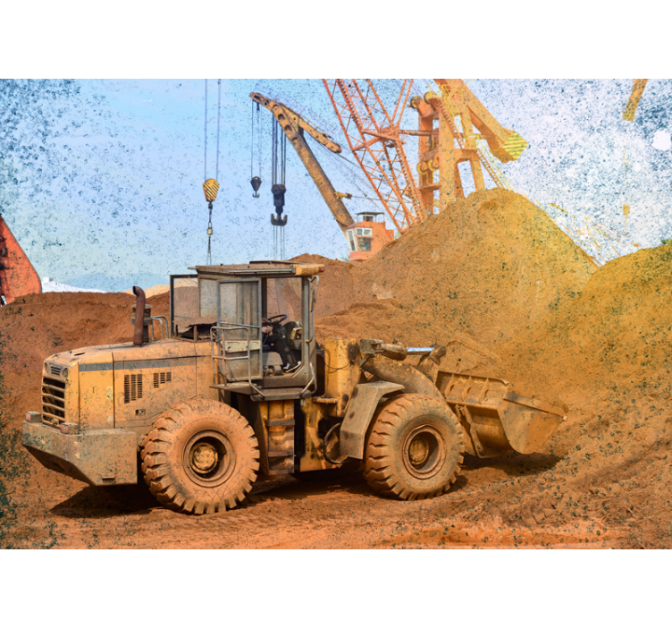 차량 벽 벽화 건설 로더 기계 - TenStickers