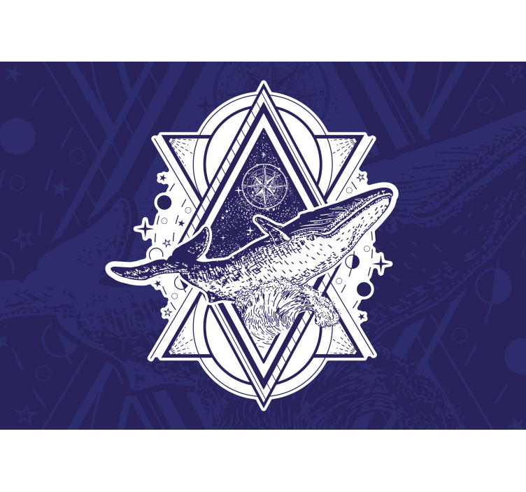 동물 벽 벽화 웅장한 고래 디자인 - TenStickers