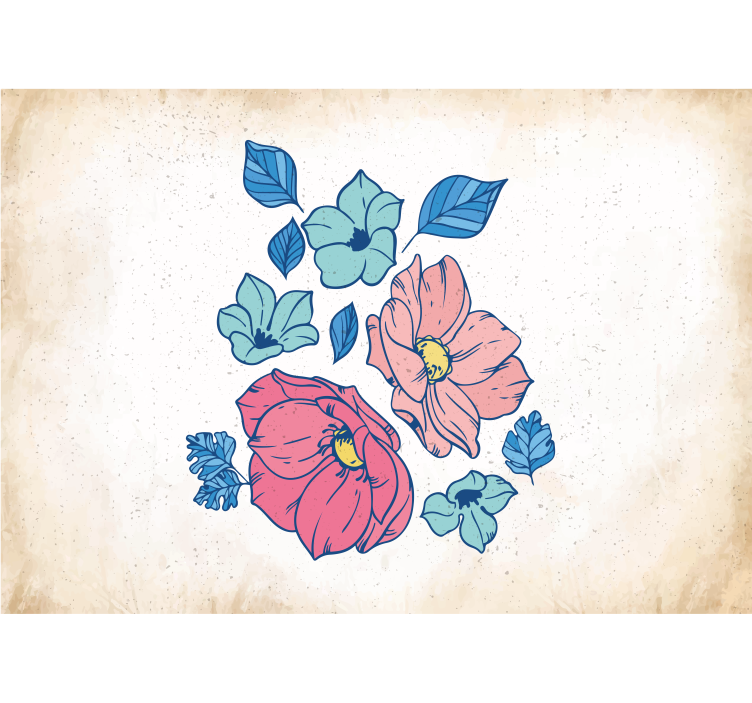 꽃 벽 벽화 블러쉬 플로랄 컴포지션 - TenStickers