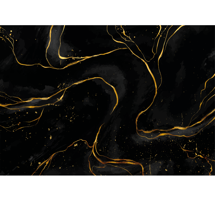 초록 벽 벽화 우아한 금선 디자인 - TenStickers