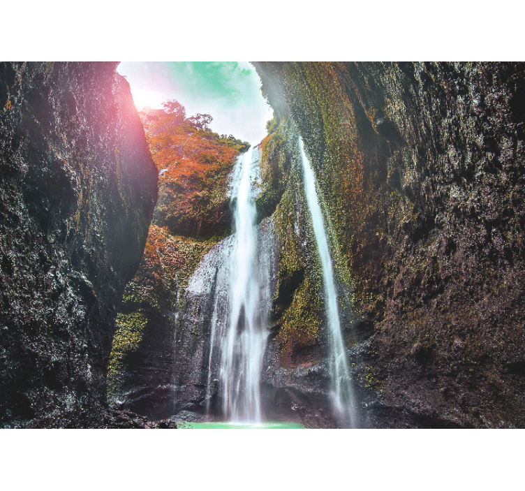 폭포가 있는 벽화 웅장한 폭포 경관 - TenStickers