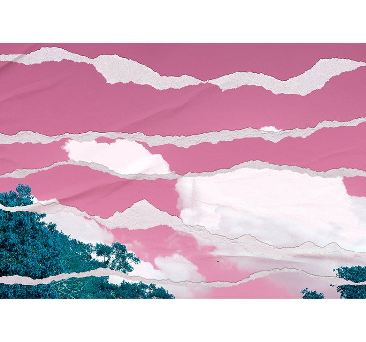 찢어진 종이 스타일 벽화의 추상 이미지 - TenStickers