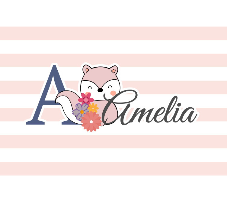 어린이 침실 벽 벽화 사랑스러운 여우 디자인 - TenStickers