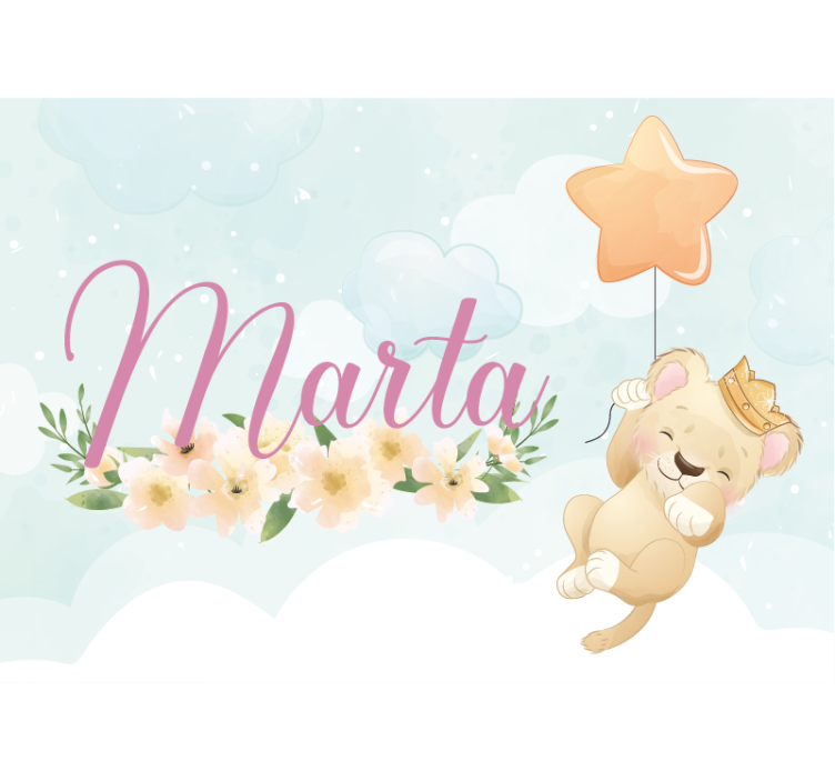 어린이 침실 벽 벽화 귀여운 사자 풍선 - TenStickers