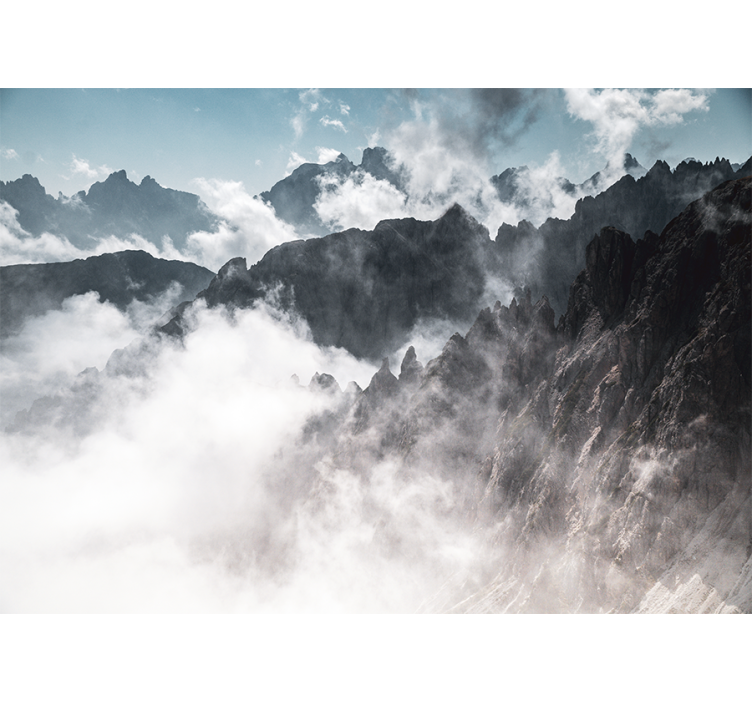 산 벽 벽화 장엄한 봉우리 실루엣 - TenStickers