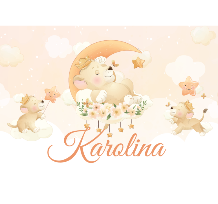 동물 벽 벽화 꿈꾸는 사자 풍경 - TenStickers