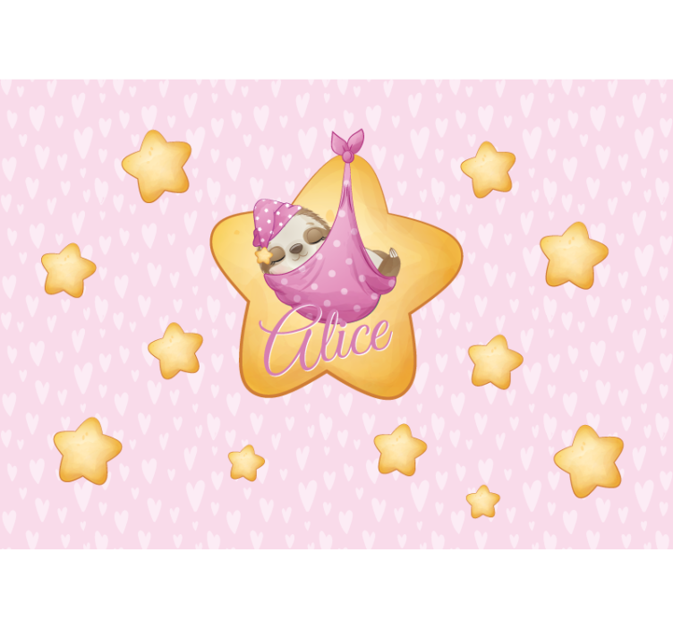 보육 벽 벽화 별 속의 나무늘보 - TenStickers