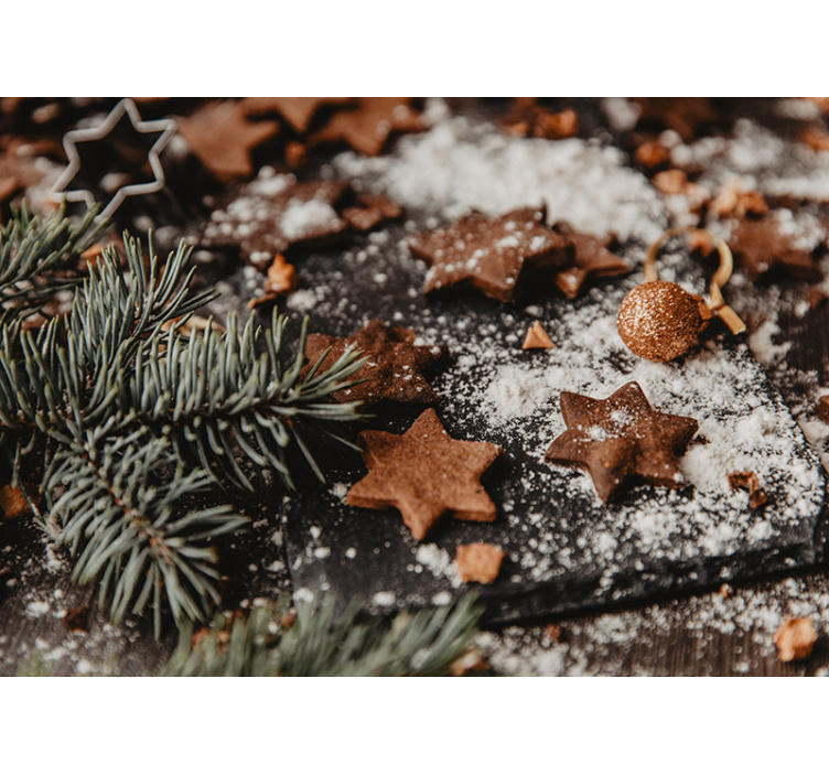 크리스마스 벽화 즐거운 진저브레드 별 - TenStickers