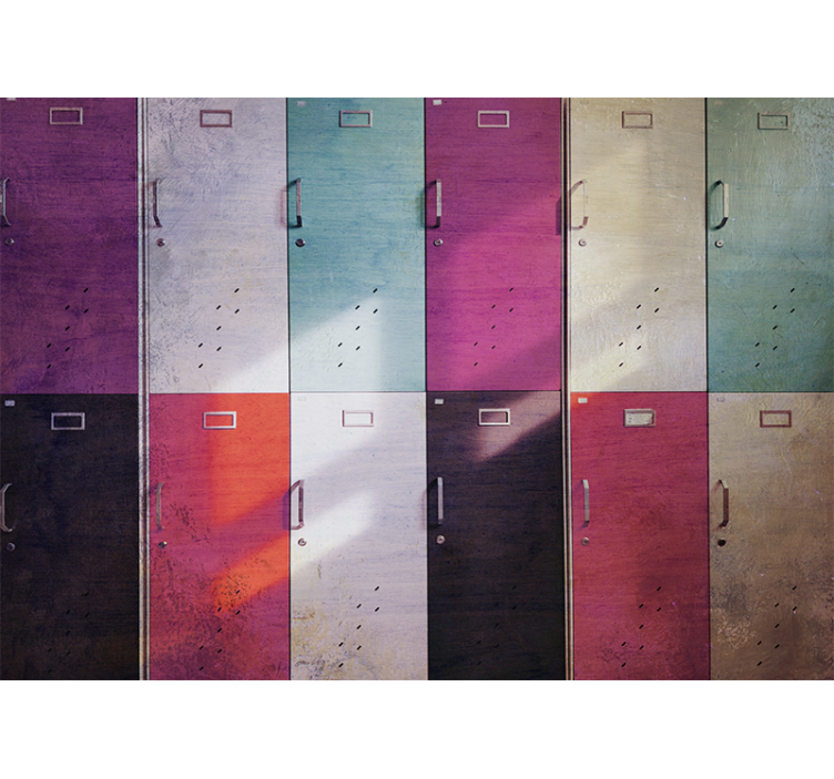 다양한 색상의 사물함 거실 벽 벽화 - TenStickers