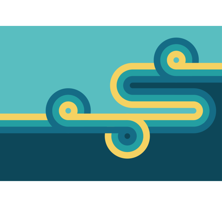 초록 벽 벽화 아치형 선 배열 - TenStickers