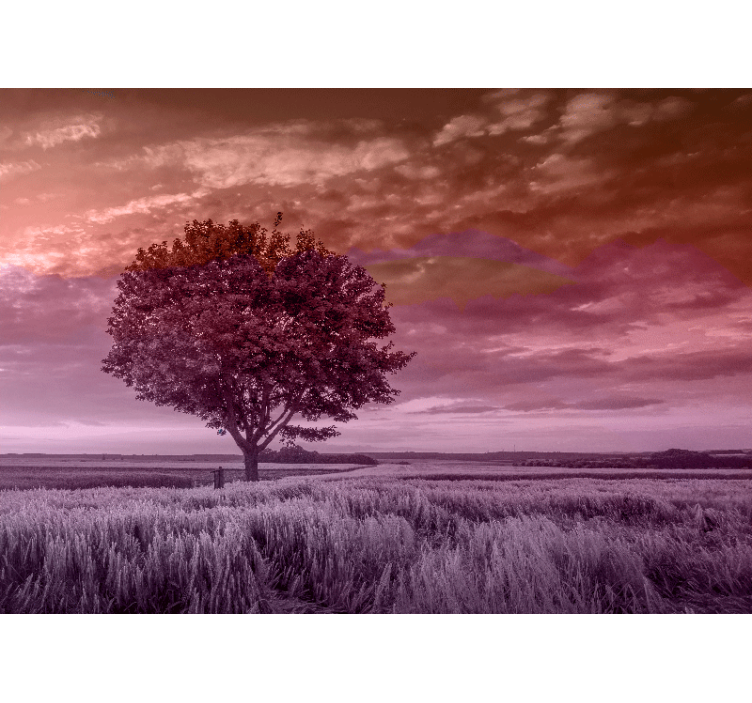 숲 벽 벽화 외로운 나무 실루엣 - TenStickers