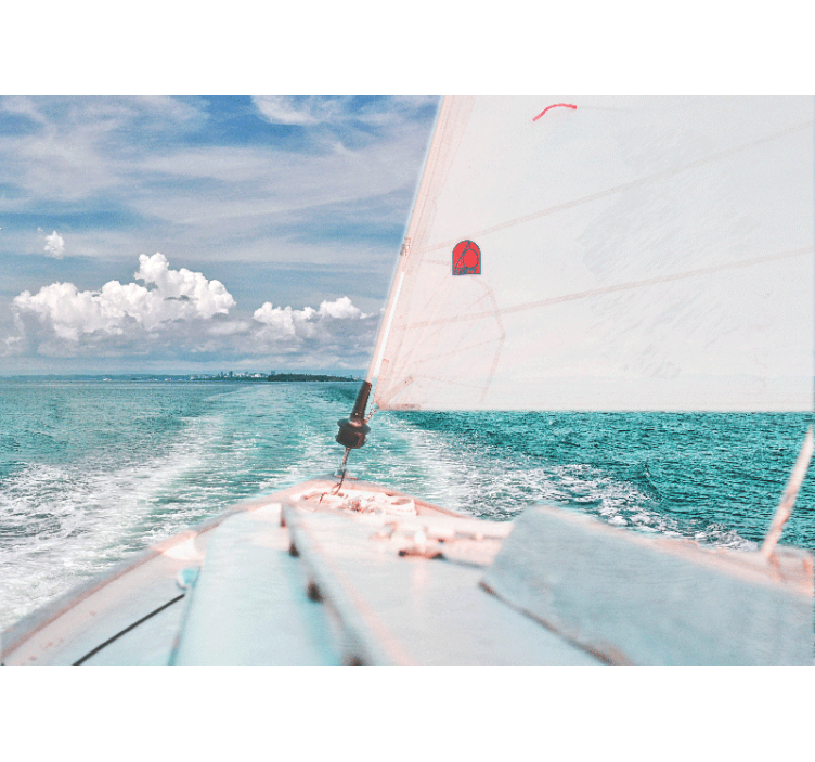 벽화 바다 파도를 가로질러 항해하기 - TenStickers