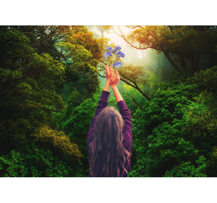 포토 뮤럴 자연 꽃을 향해 손을 뻗다 - TenStickers