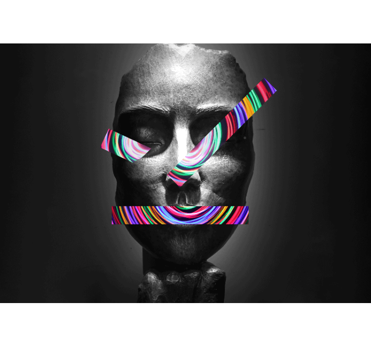 예술 벽화 추상 얼굴 특징 - TenStickers