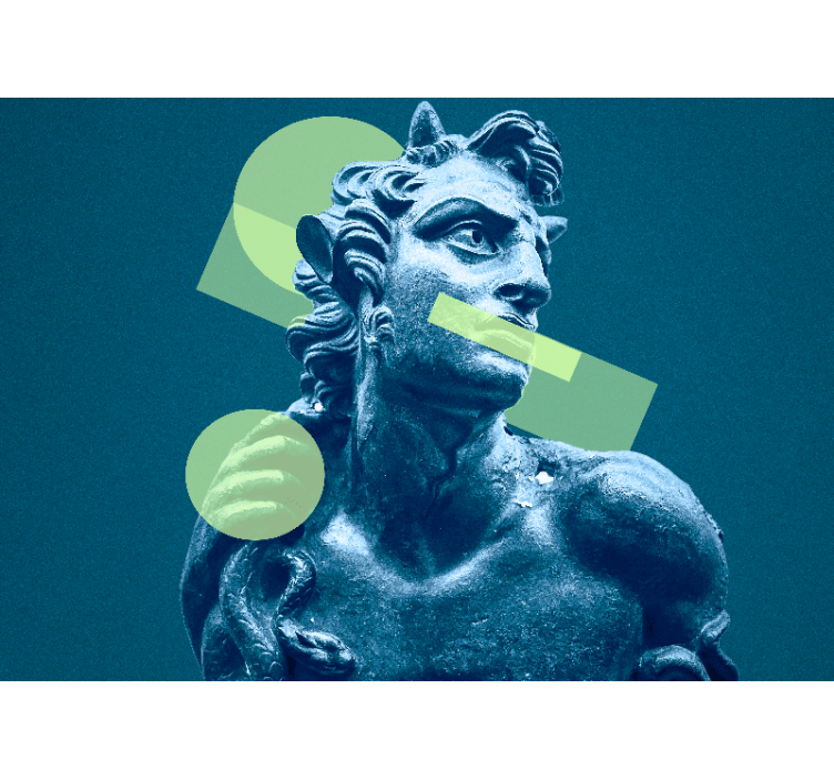 예술 벽화 기하학적 형태의 조각상 - TenStickers