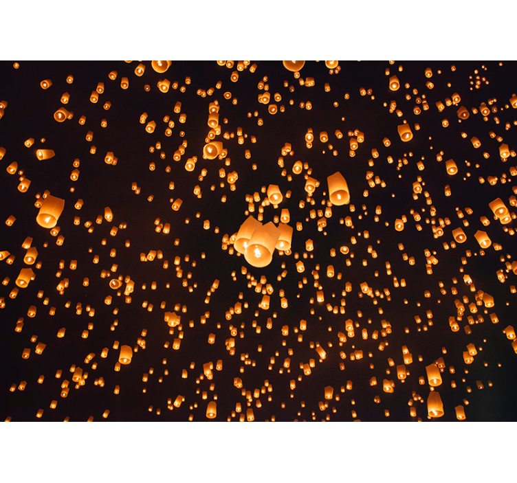 입구 복도 벽 벽화 수상한 등불 축제 - TenStickers