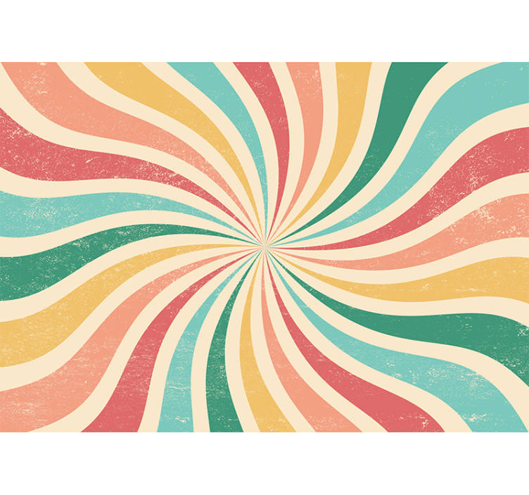 3d 효과 벽 벽화 나선형 색상 파도 - TenStickers