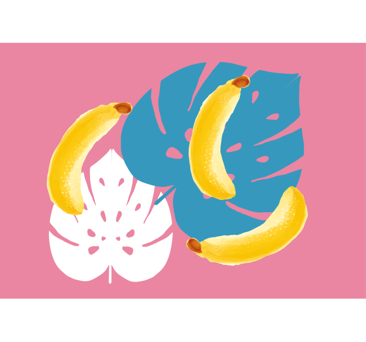 다른 꽃 벽 벽화 바나나와 잎사귀 - TenStickers