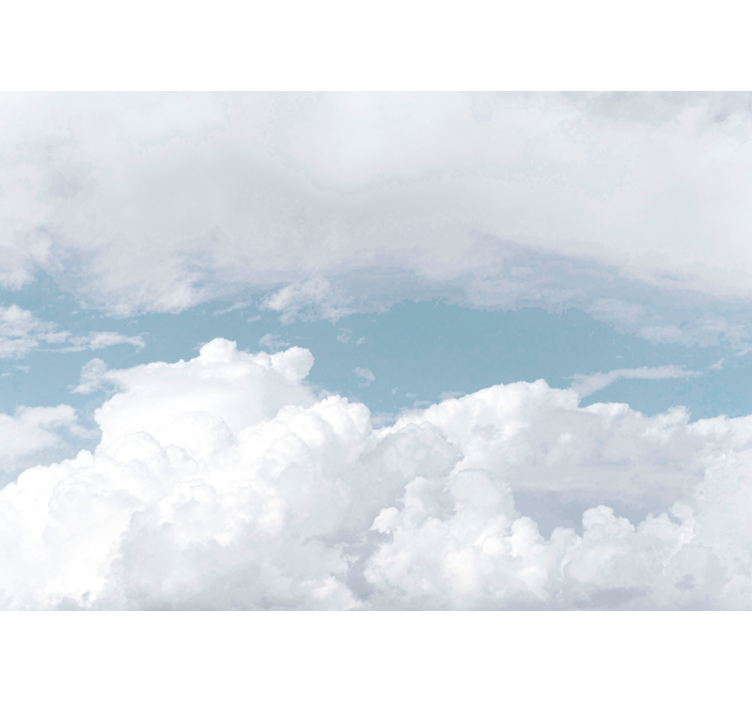 흰 솜털 구름 보육 벽화 - TenStickers