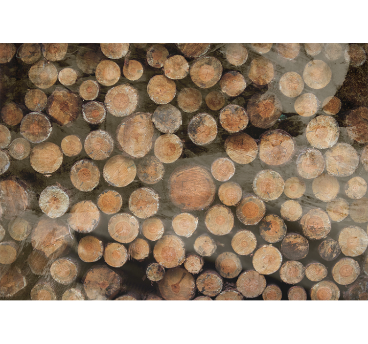 다른 질감과 패턴 벽 벽화 나무 통나무 배열 - TenStickers