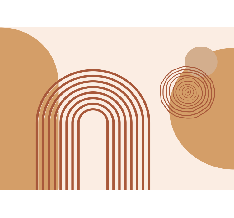 초록 벽 벽화 기하학적 곡선 라인 - TenStickers