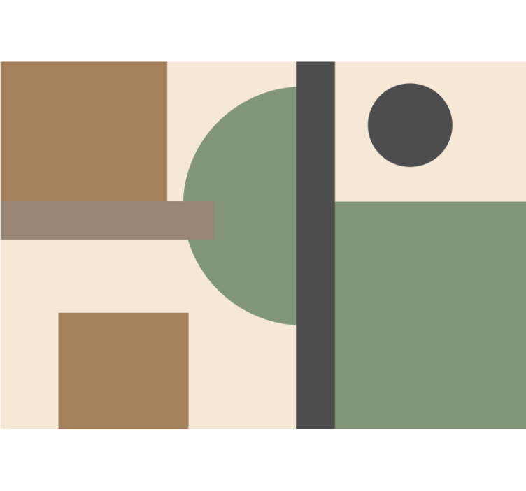 초록 벽 벽화 기하학적 형태 구성 - TenStickers