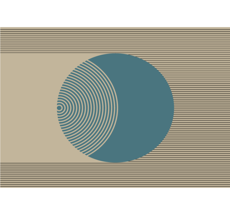 초록 벽 벽화 기하학적 원 패턴 - TenStickers