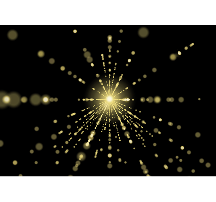 초록 벽 벽화 빛나는 광채 폭발 - TenStickers