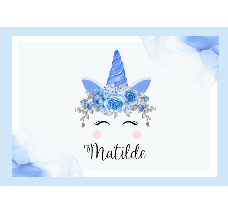 어린이 침실 벽 벽화 사랑스러운 유니콘 일러스트 - TenStickers