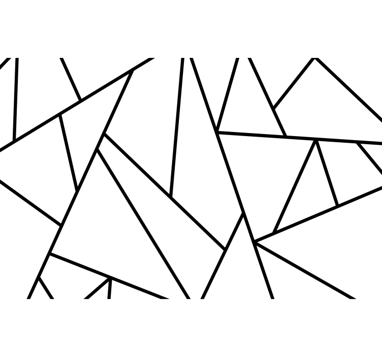 초록 벽 벽화 기하학적 검은 선 - TenStickers