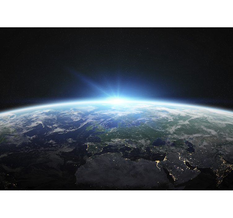 벽화 공간 지구 지평선 빛나는 효과 - TenStickers