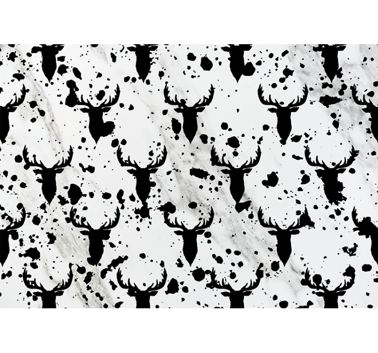 동물 벽 벽화 사슴 실루엣 패턴 - TenStickers