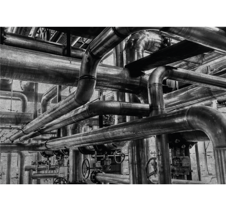 질감과 패턴 벽 벽화 산업 파이프 패턴 - TenStickers