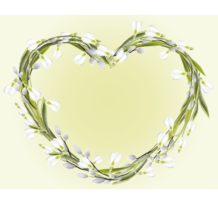 꽃 벽 벽화 하트 모양의 꽃들 - TenStickers