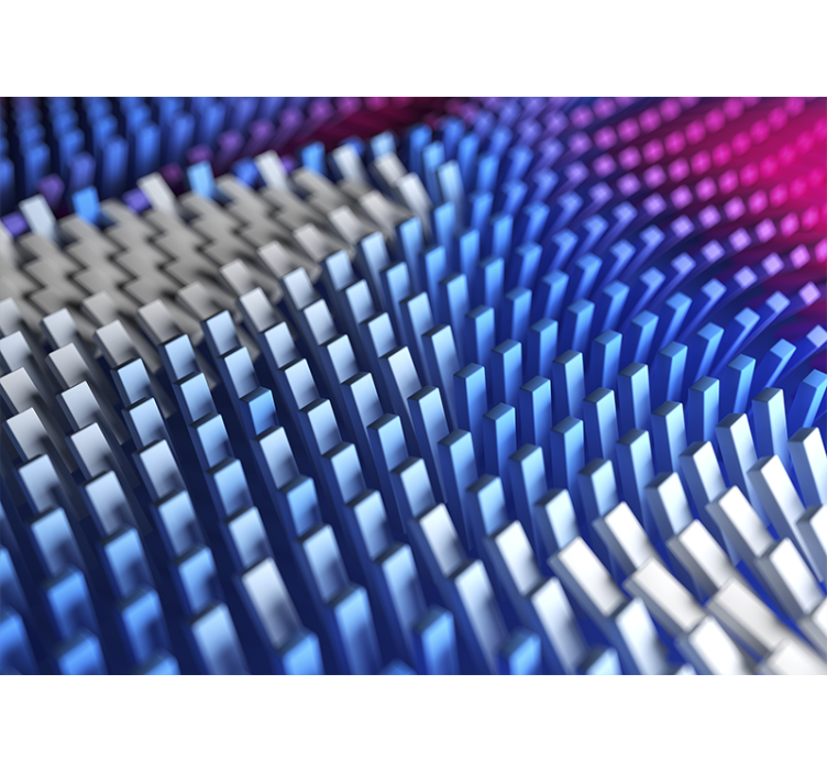 초록 벽 벽화 질감 있는 기하학적 파도 - TenStickers