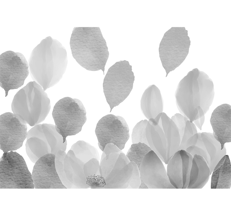 양귀비 벽 벽화 우아한 잎 디자인 - TenStickers