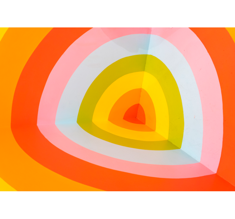 초록 벽 벽화 다채로운 층으로 이루어진 아치 - TenStickers