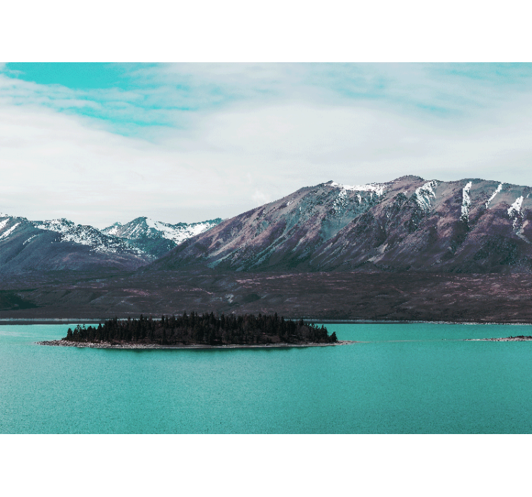 풍경 벽 벽화 산속 호수 섬 - TenStickers