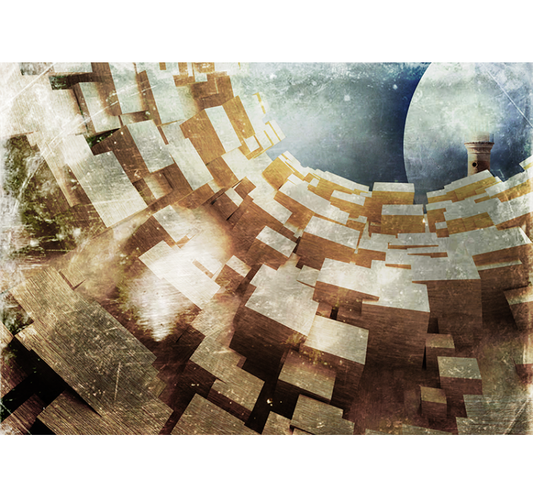 초록 벽 벽화 기하학적 구조 형성 - TenStickers