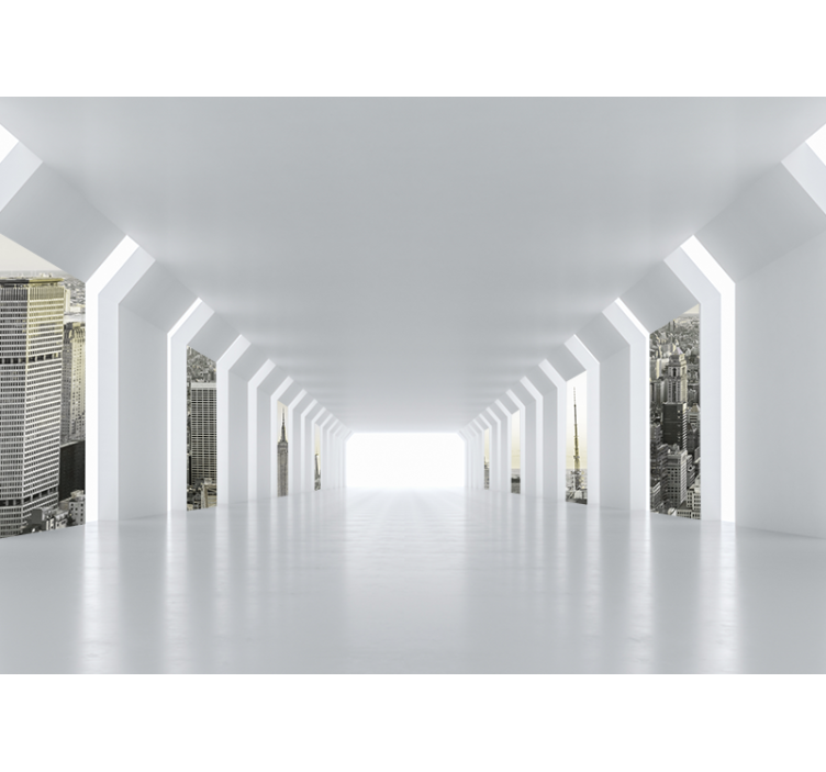 도시와 국가 벽 벽화 미래 도시 풍경 보기 - TenStickers