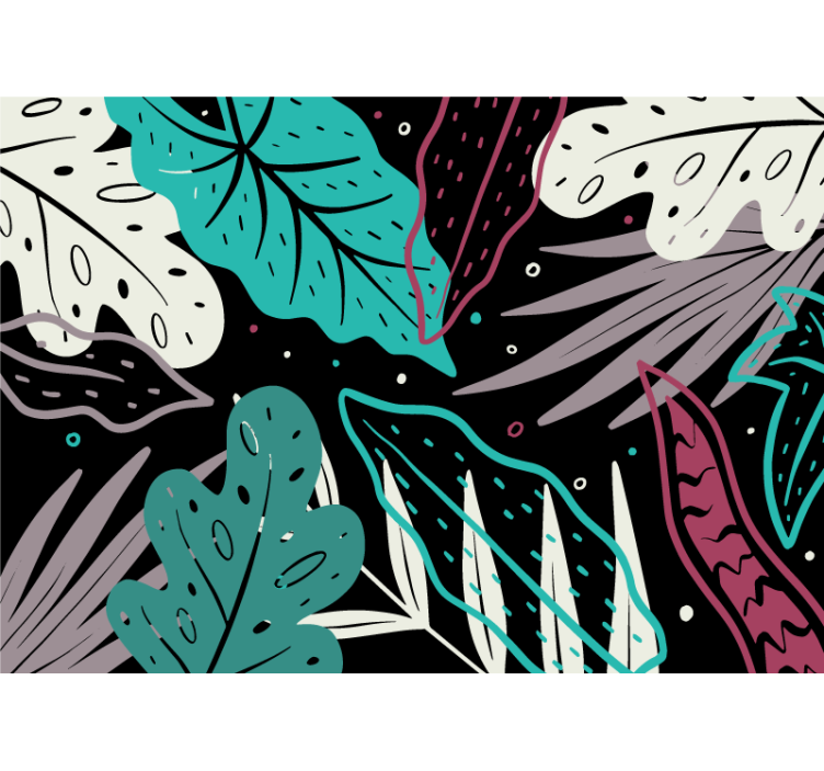 포토 뮤럴 자연 장식적인 잎 무늬 - TenStickers