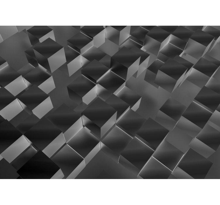 질감과 패턴 벽 벽화 3d 큐브 디자인 - TenStickers