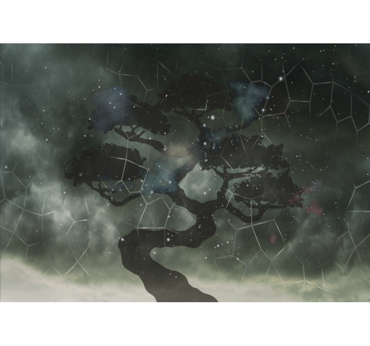 벽화 공간 천상의 나무 실루엣 - TenStickers