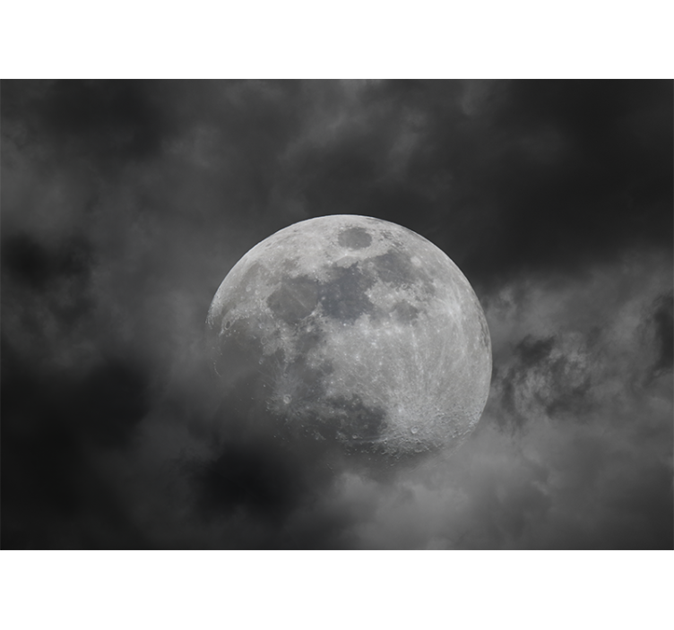 벽화 공간 빛나는 달 실루엣 - TenStickers