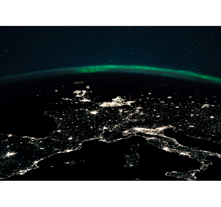 벽화 공간 지구의 공중 전망 - TenStickers