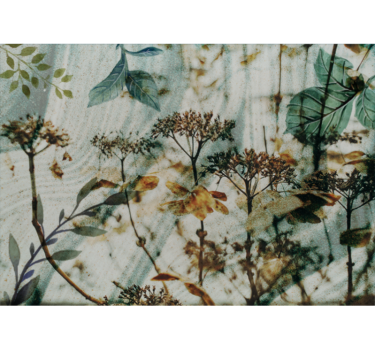 꽃 벽 벽화 꽃잎과 잎사귀 배열 - TenStickers