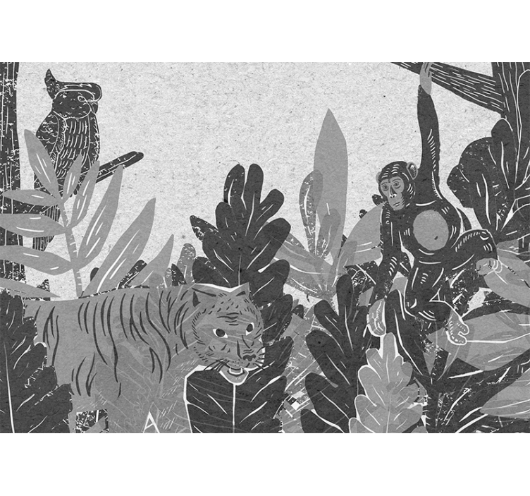 동물 벽 벽화 야생 동물 탐험 장면 - TenStickers