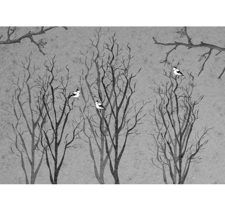 나무 벽 벽화 새가 있는 나뭇가지 - TenStickers