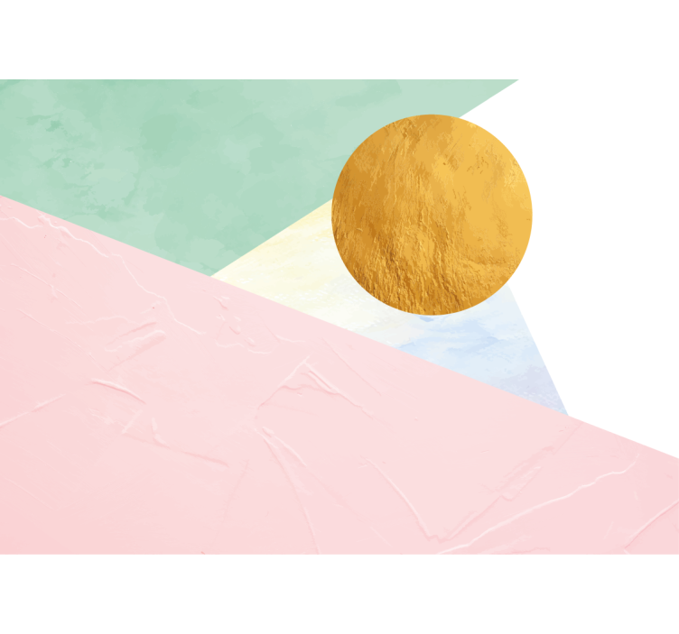 초록 벽 벽화 우아한 기하학적 형태 - TenStickers