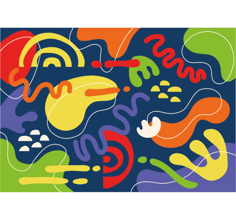 초록 벽 벽화 다이나믹 컬러 웨이브 - TenStickers